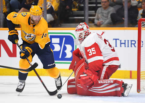 Nashville Predators defenseman Mattias Ekholm (14)  Mandatory Credit: Christopher Hanewinckel-USA TODAY Sports