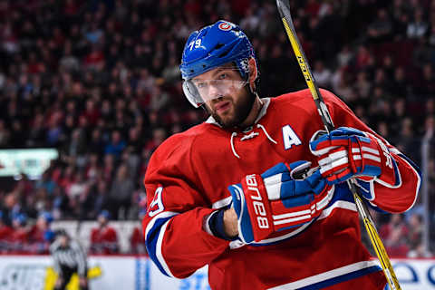 MONTREAL, QC – NOVEMBER 02: Andrei Markov #79 of the Montreal Canadiens looks on during the NHL game against the Vancouver Canucks at the Bell Centre on November 2, 2016 in Montreal, Quebec, Canada. The Montreal Canadiens defeated the Vancouver Canucks 3-0. (Photo by Minas Panagiotakis/Getty Images)