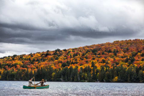 Canoe with a view.