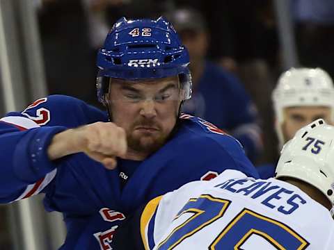 Dylan McIlrath #42 of the New York Rangers (Photo by Bruce Bennett/Getty Images)