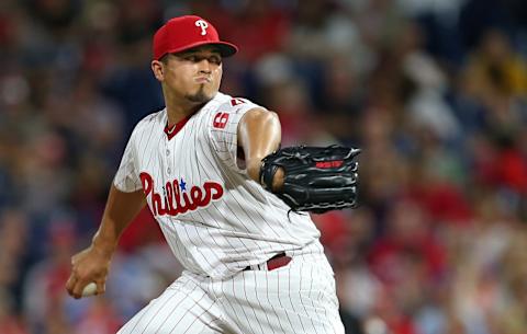 Because Arano has three options, he may have to fight for a bullpen seat in Clearwater. Photo by Rich Schultz/Getty Images.