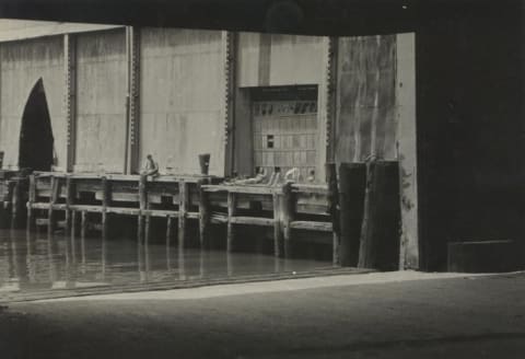 Alvin Baltrop, Pier 52 (Gordon Matta-Clark's "Day's End"), 1975–1986, Silver gelatin print, Bronx Museum of the Arts Permanent Collection.