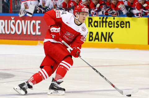 MOSCOW, RUSSIA - MAY 15: Nikolaj Ehlers #24 of Denmark skates against Czech Republic at Ice Palace on May 15, 2016 in Moscow, Russia. (Photo by Anna Sergeeva/Getty Images)