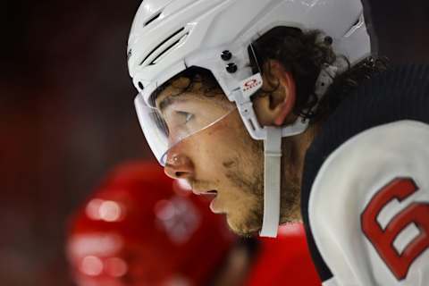 John Marino #6 of the New Jersey Devils. (Photo by Jaylynn Nash/Getty Images)