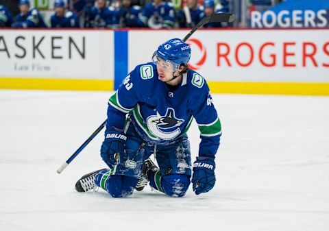 Vancouver Canucks defenseman Quinn Hughes (43): (Bob Frid-USA TODAY Sports)