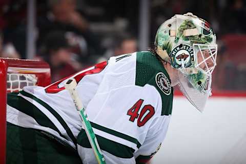 Goaltender Devan Dubnyk #40 of the Minnesota Wild. (Photo by Christian Petersen/Getty Images)