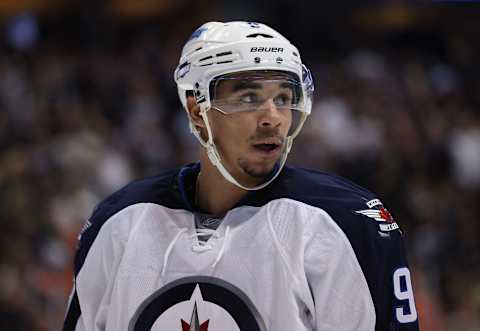 Evander Kane #9 of the Winnipeg Jets. (Photo by Jeff Gross/Getty Images)