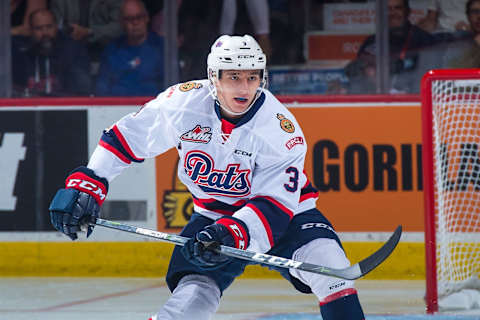 REGINA, SK – MAY 27: Libor Hajek #3 of Regina Pats skates against the Acadie-Bathurst Titan at Brandt Centre – Evraz Place on May 27, 2018 in Regina, Canada. (Photo by Marissa Baecker/Getty Images)