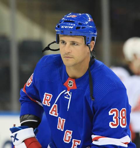 Micheal Haley #38 of the New York Rangers  (Photo by Bruce Bennett/Getty Images)