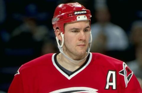 8 Apr 1998: Center Keith Primeau of the Carolina Hurricanes in action during a game against the Buffalo Sabres at the Marine Midland Arena in Buffalo, New York. The Sabres defeated the Hurricanes 3-1. Mandatory Credit: Rick Stewart /Allsport