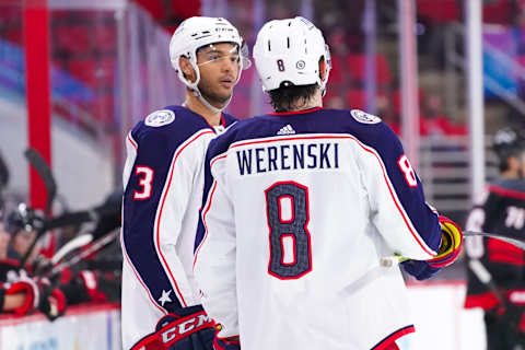 Columbus Blue Jackets defensemen Seth Jones and Zach Werenski: (James Guillory-USA TODAY Sports)