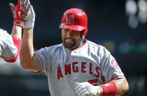 Sep 4, 2016; Seattle, WA, USA; Los Angeles Angels designated hitter 