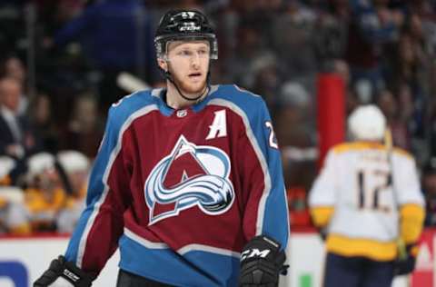 DENVER, CO – APRIL 18: Nathan MacKinnon