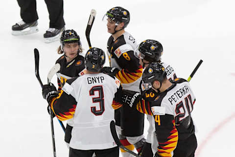 Tim Stutzle #8 of Germany (Photo by Codie McLachlan/Getty Images)