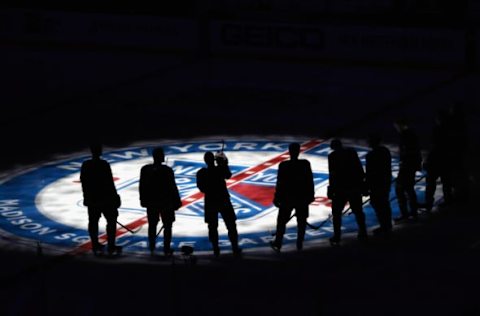 NEW YORK, NEW YORK – JANUARY 14: The New York Rangers prepare for their home opener against the New York Islanders at Madison Square Garden on January 14, 2021, in New York City. (Photo by Bruce Bennett/Getty Images)