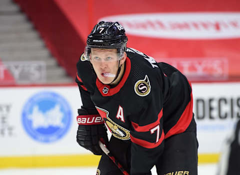 Brady Tkachuk #7 of the Ottawa Senators (Photo by Matt Zambonin/Freestyle Photography/Getty Images)