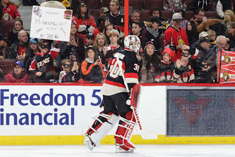 OTTAWA, ON – MARCH 19: Andrew Hammond #30 of the Ottawa Senators (Photo by Jana Chytilova/Freestyle Photography/Getty Images)