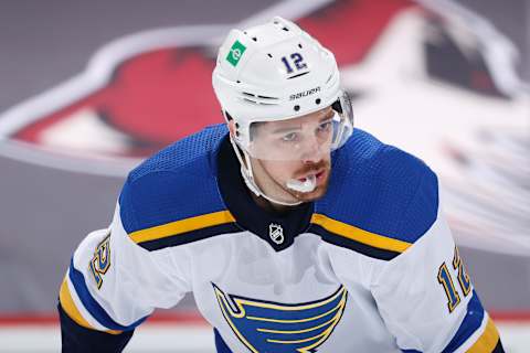 Zach Michael Sanford #12 of the St. Louis Blues (Photo by Christian Petersen/Getty Images)