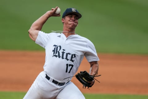 Rice pitcher Glenn Otto(Photo by Stephen Lew/Icon Sportswire via Getty Images)