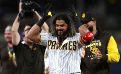 Catcher Jorge Alfaro of the Padres. Orlando Ramirez-USA TODAY Sports