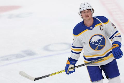 Buffalo Sabres center Jack Eichel (9). Mandatory Credit: Geoff Burke-USA TODAY Sports