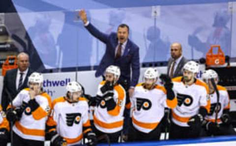 Alain Vigneault, head coach of Philadelphia Flyers (Photo by Elsa/Getty Images)