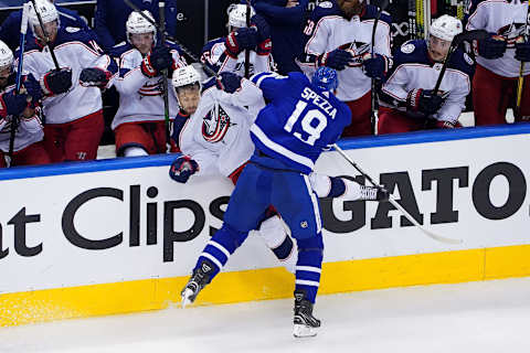 TORONTO, ONTARIO – AUGUST 09: Jason Spezza #19 of the Toronto Maple Leafs. (Photo by Andre Ringuette/Freestyle Photo/Getty Images)