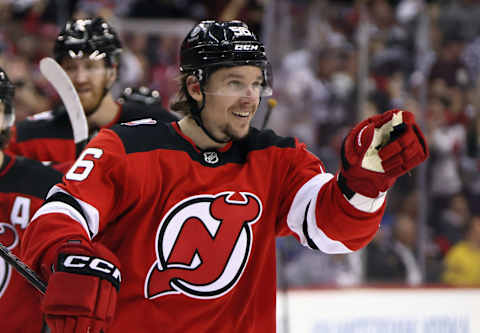 Erik Haula of the New Jersey Devils. (Photo by Bruce Bennett/Getty Images)