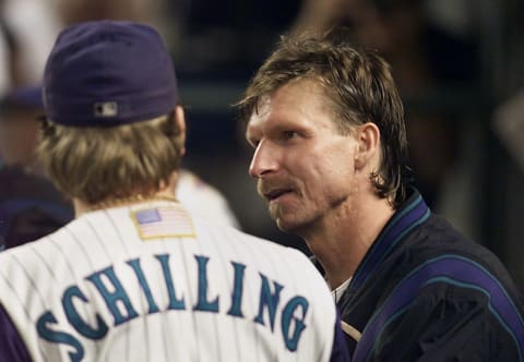 Arizona Diamondback pitchers Curt Schilling and Randy Johnson (TIMOTHY A. CLARY/AFP via Getty Images)