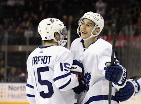 NEW YORK, NEW YORK – DECEMBER 20: Ilya Mikheyev #65 of the Toronto Maple Leaf . (Photo by Bruce Bennett/Getty Images)