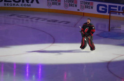 Petr Mrazek #34 of the Carolina Hurricanes (Photo by Andre Ringuette/Getty Images)