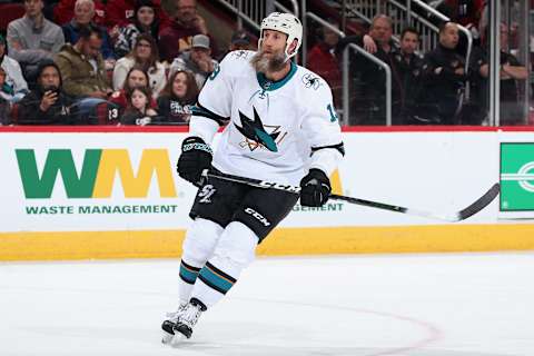 GLENDALE, ARIZONA – JANUARY 14: Joe Thornton #19 of the San Jose Sharks .. (Photo by Christian Petersen/Getty Images)