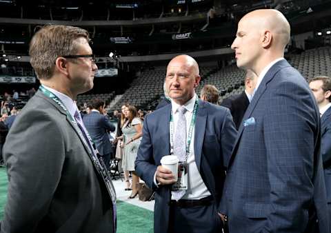 DALLAS, TX – JUNE 22: Jarmo Kekäläinen of the Columbus Blue Jackets attends the first round of the 2018 NHL Draft at American Airlines Center on June 22, 2018 in Dallas, Texas. (Photo by Bruce Bennett/Getty Images)