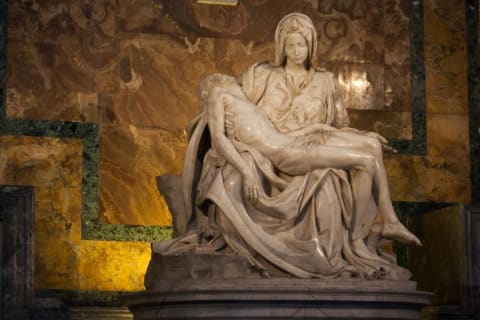 Michelangelo's Pieta, which depicts Christ in his mother's arms after the Crucifixion, resides in St. Peter's Basilica in Vatican City.