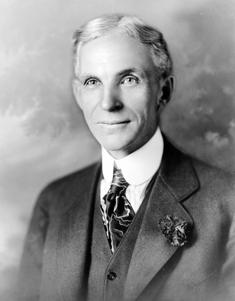 A photo of American industrialist Henry Ford, who was friends with Thomas Edison up until Edison's death.