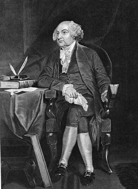 A portrait of U.S. President John Adams, the only Federalist to hold the office.