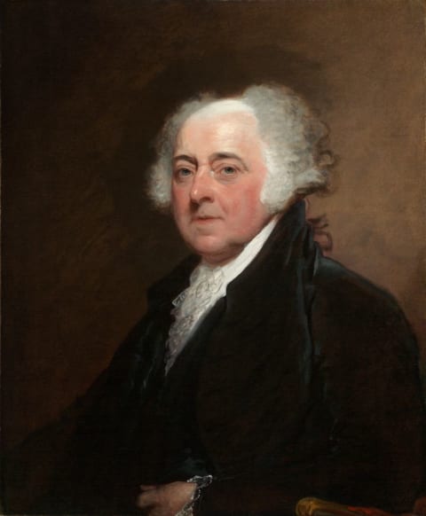 A portrait of President John Adams by Stuart Gilbert.