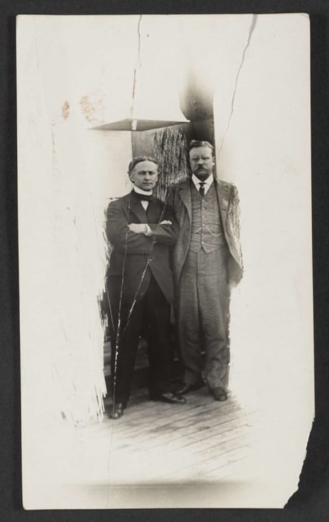 Harry Houdini and Theodore Roosevelt aboard the SS Imperator.