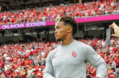 03 September, 2016: Oklahoma Sooners quarterback Kyler Murray (1) enters the field before the AdvoCare Texas Kickoff between the Oklahoma Sooners and Houston Cougars at NRG Stadium, Houston, Texas. (Photograph by Ken Murray/Icon Sportswire via Getty Images)