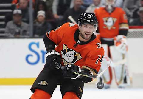 Adam Henrique #14 of the Anaheim Ducks. (Photo by Bruce Bennett/Getty Images)