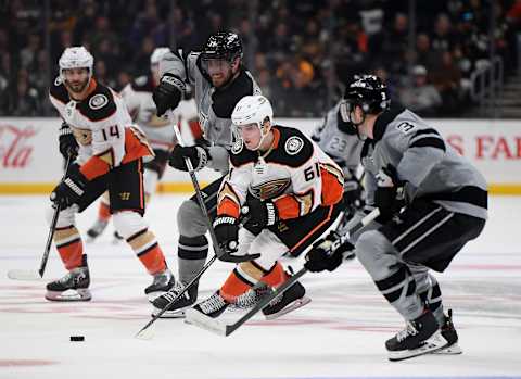 Troy Terry #61 of the Anaheim Ducks (Photo by Harry How/Getty Images)