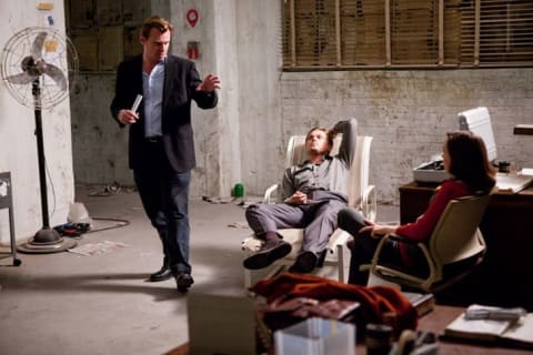 Christopher Nolan directs Leonardo DiCaprio and Ellen Page in Inception (2010).