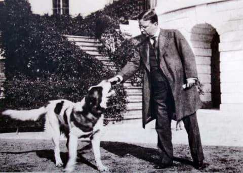 Theodore Roosevelt and his dog Rollo