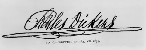 The signature of author Charles Dickens.