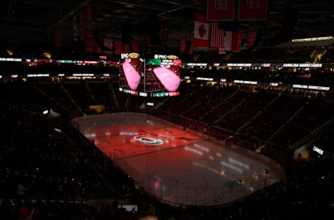 RALEIGH, NORTH CAROLINA – FEBRUARY 25: General view of the game between the Carolina Hurricanes and the Dallas Stars at PNC Arena on February 25, 2020 in Raleigh, North Carolina. (Photo by Grant Halverson/Getty Images)