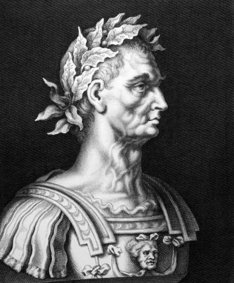 An engraving of Julius Caesar from 1860