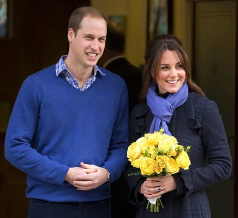 Prince William and his pregnant wife Catherine leave King Edward VII hospital in December 2012, where the Duchess was being treated for acute morning sickness.