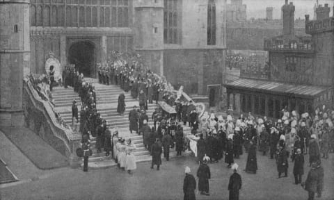 The 1901 funeral of Queen Victoria at St. George's Chapel.