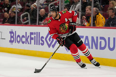 Chicago Blackhawks, Seth Jones #4. (Photo by Patrick McDermott/Getty Images)