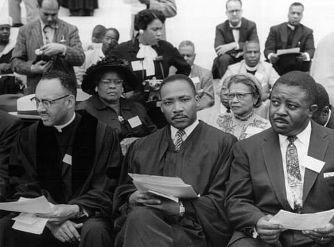 Martin Luther King, Jr. attends a prayer pilgrimage for freedom May 17, 1957 in Washington.